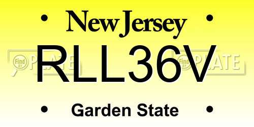 RLL36V New Jersey License Plate