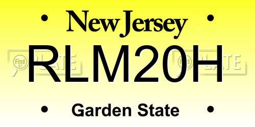 RLM20H New Jersey License Plate
