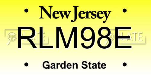 RLM98E New Jersey License Plate