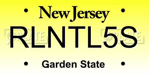 RLNTL5S New Jersey License Plate