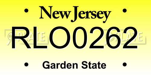 RLO0262 New Jersey License Plate