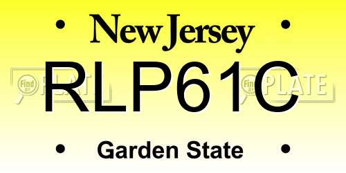 RLP61C New Jersey License Plate