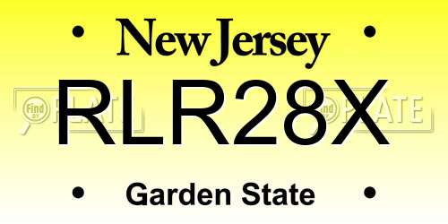 RLR28X New Jersey License Plate