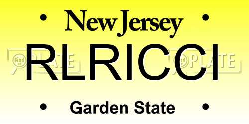 RLRICCI New Jersey License Plate