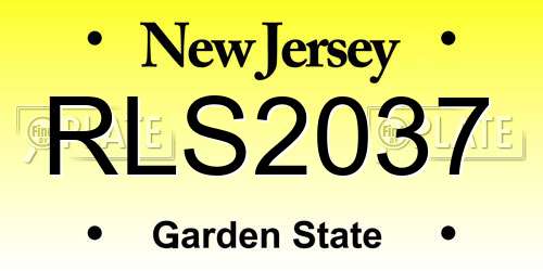 RLS2037 New Jersey License Plate