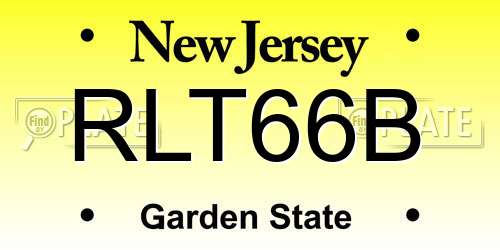 RLT66B New Jersey License Plate