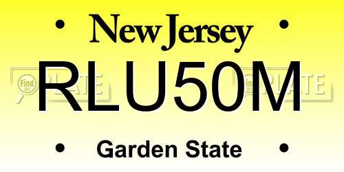 RLU50M New Jersey License Plate