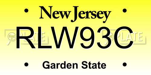 RLW93C New Jersey License Plate