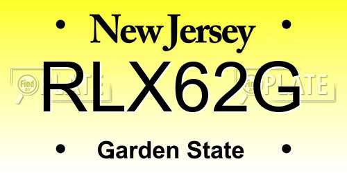 RLX62G New Jersey License Plate