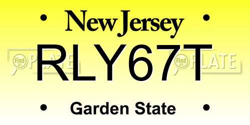 RLY67T New Jersey License Plate