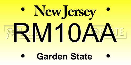 RM10AA New Jersey License Plate