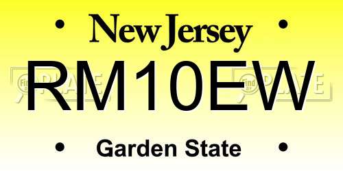 RM10EW New Jersey License Plate