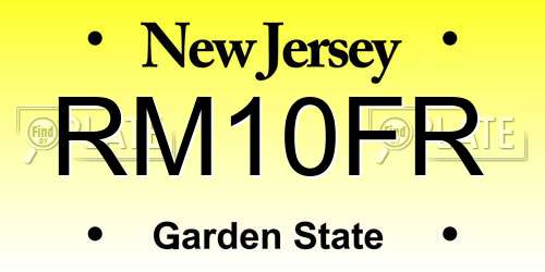 RM10FR New Jersey License Plate