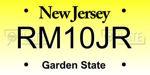 RM10JR New Jersey License Plate