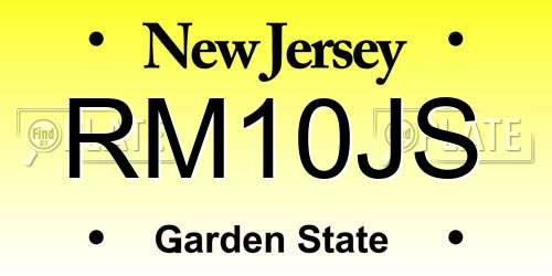 RM10JS New Jersey License Plate