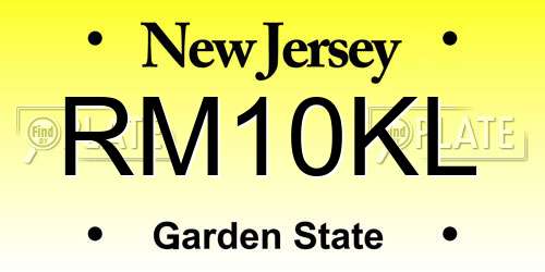 RM10KL New Jersey License Plate