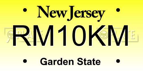 RM10KM New Jersey License Plate