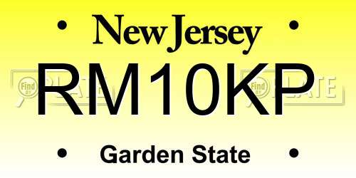 RM10KP New Jersey License Plate