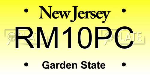 RM10PC New Jersey License Plate