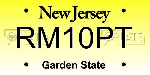 RM10PT New Jersey License Plate