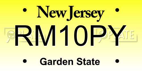 RM10PY New Jersey License Plate