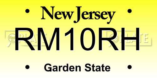 RM10RH New Jersey License Plate