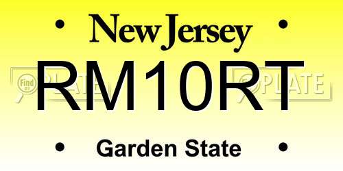 RM10RT New Jersey License Plate