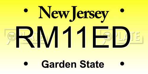 RM11ED New Jersey License Plate
