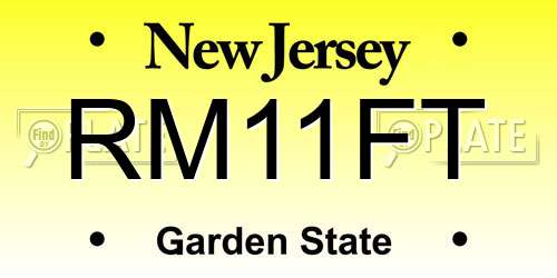 RM11FT New Jersey License Plate