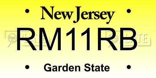 RM11RB New Jersey License Plate
