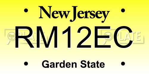 RM12EC New Jersey License Plate