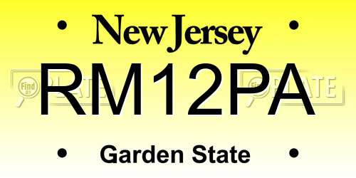 RM12PA New Jersey License Plate