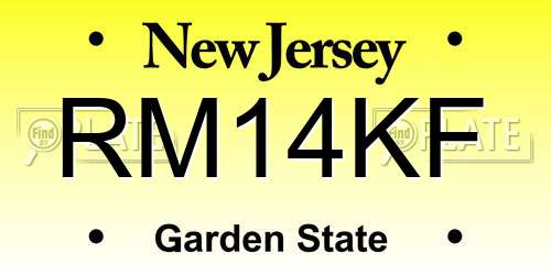 RM14KF New Jersey License Plate