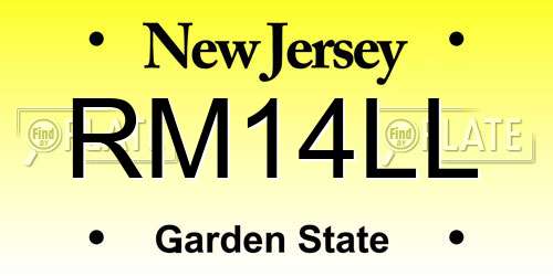 RM14LL New Jersey License Plate