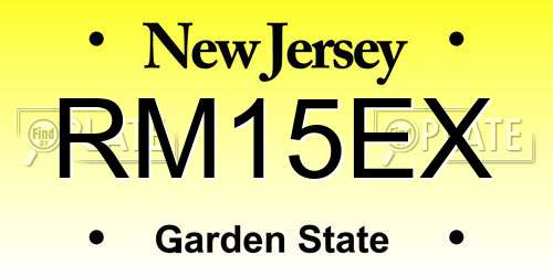 RM15EX New Jersey License Plate