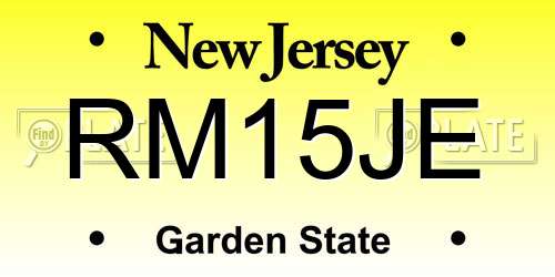 RM15JE New Jersey License Plate