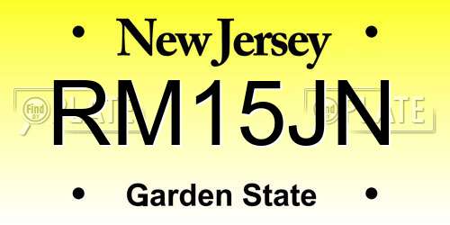 RM15JN New Jersey License Plate
