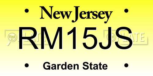 RM15JS New Jersey License Plate