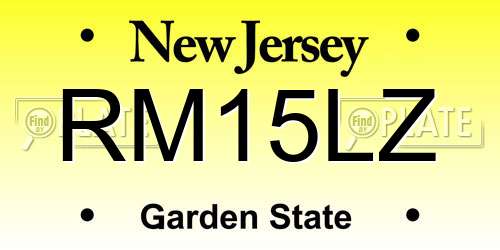 RM15LZ New Jersey License Plate
