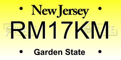 RM17KM New Jersey License Plate