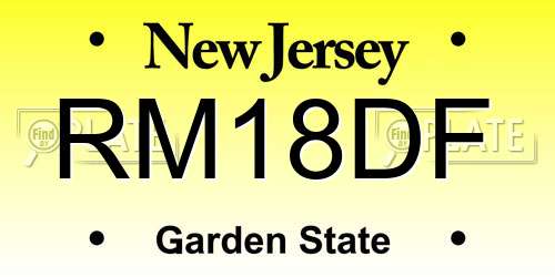 RM18DF New Jersey License Plate
