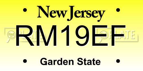 RM19EF New Jersey License Plate