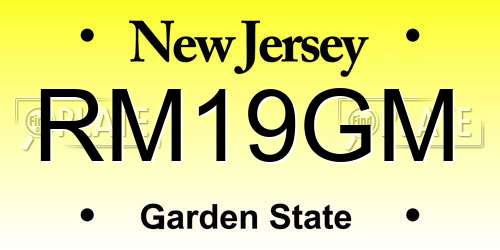 RM19GM New Jersey License Plate