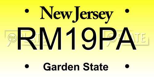 RM19PA New Jersey License Plate