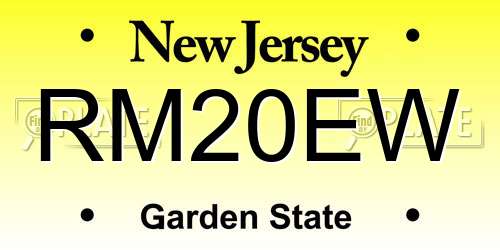 RM20EW New Jersey License Plate
