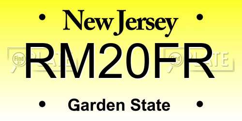 RM20FR New Jersey License Plate