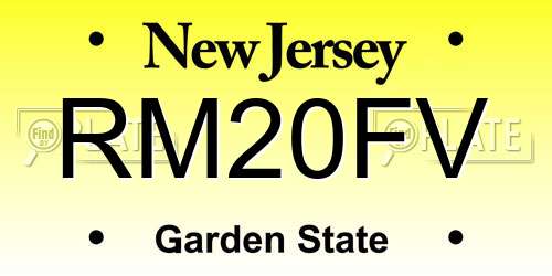 RM20FV New Jersey License Plate