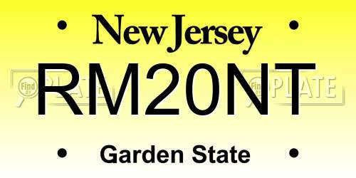 RM20NT New Jersey License Plate