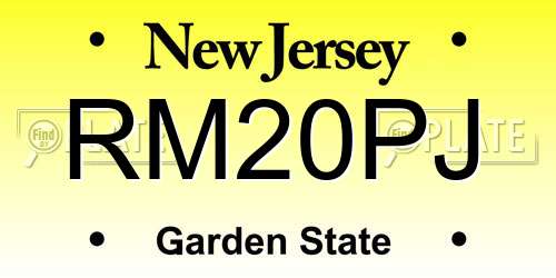 RM20PJ New Jersey License Plate