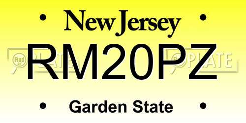 RM20PZ New Jersey License Plate